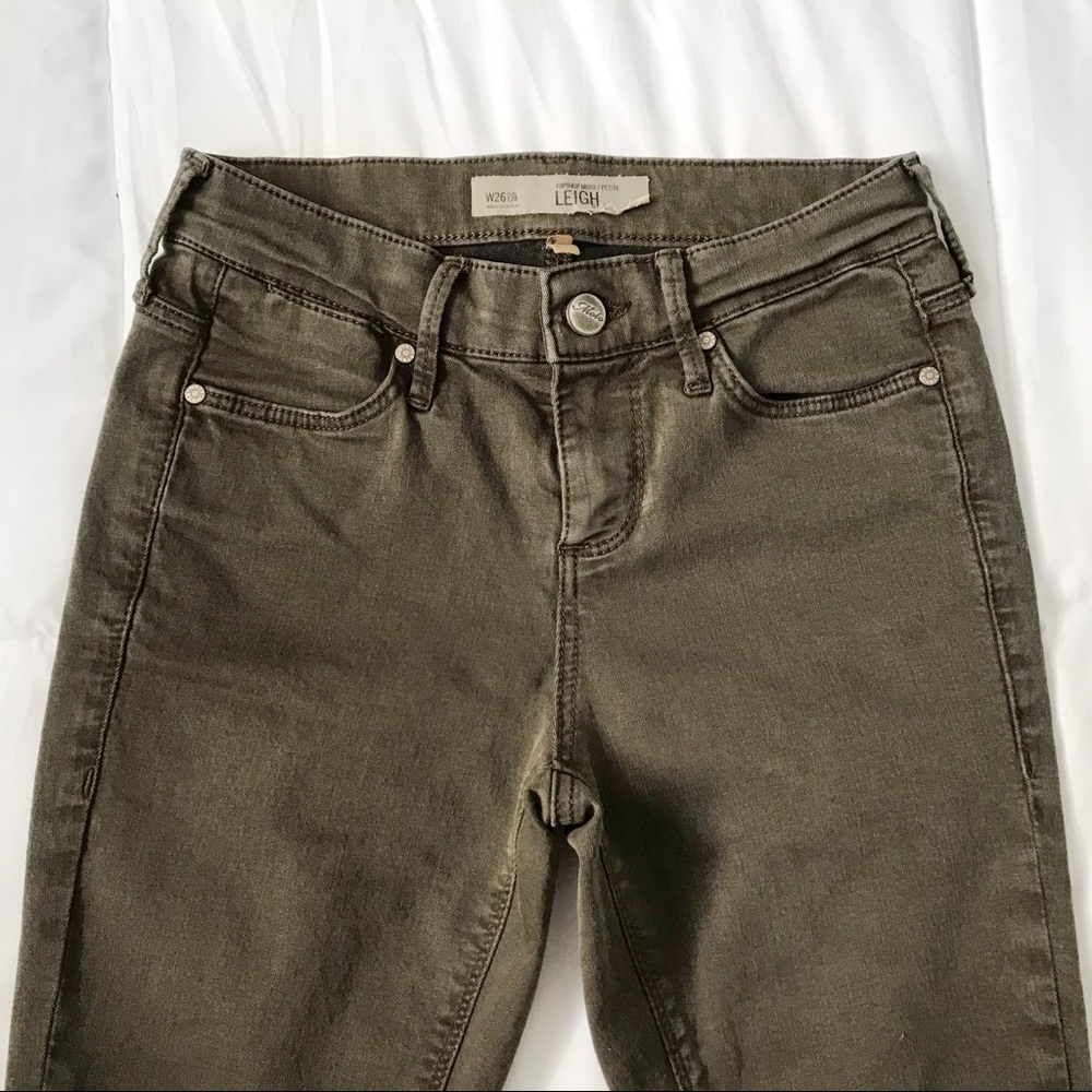 Topshop Leigh olive green skinny jeans - Picture 3 of 12